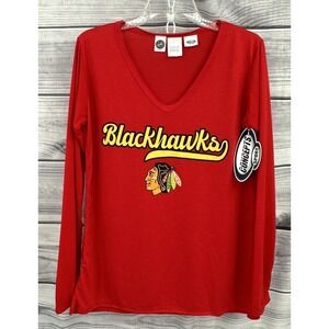 CONCEPTS SPORTS CHICAGO‎ BLACKHAWKS NHL LONG SLEEVE TEE T SHIRT Women's Sz Small